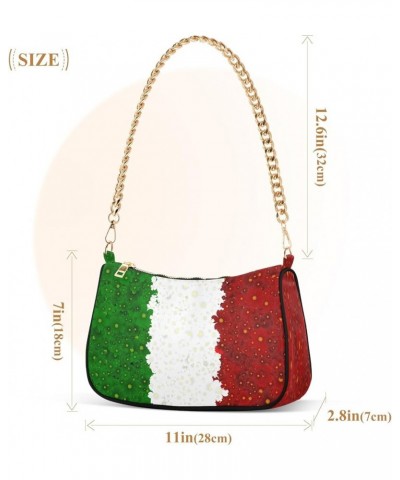 Italy Flag Colorful Stripes Purse Cute Evening Hobo Bag Womens Small Handbags Chain Small Shoulder Bag Italy Flag Colorful St...