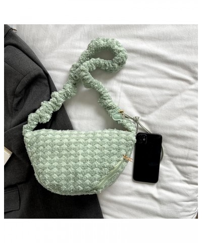 Drawstring Plush Tote Bag Versatile Fluffy Satchel Bag Fuzzy Crossbody Bag Women Furry Shoulder Bag Daily Dating Bag Green $9...