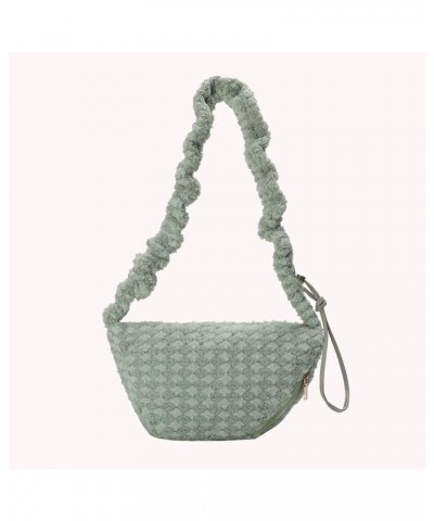 Drawstring Plush Tote Bag Versatile Fluffy Satchel Bag Fuzzy Crossbody Bag Women Furry Shoulder Bag Daily Dating Bag Green $9...