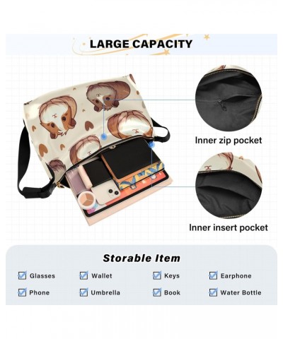 Unisex Shoulder Bag Crossbody Handbag Cute-guinea-pig Women Casual Hobo Bag Lightweight PU Leather Tote $19.32 Crossbody Bags