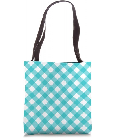 Plaid Pattern Colour Teal Tartan Chequered Patterned Tote Bag $11.33 Totes