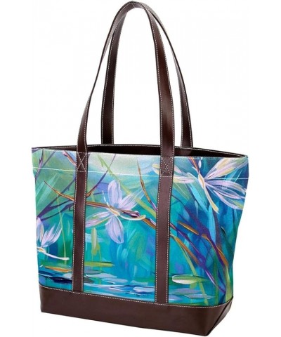 Canvas Tote Bag, Large Tote Bag, Women's Tote Handbags, Oil Painting Night Town, Tote Bags for Women Pattern 1956 $19.68 Totes