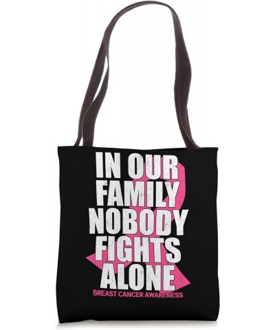 In Our Family Nobody Fights Alone Beating Breast Cancer Tote Bag $11.50 Totes