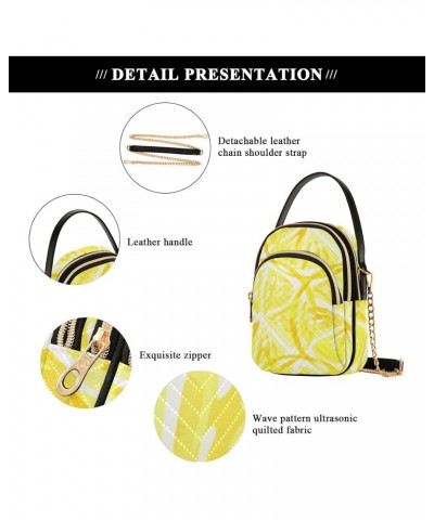 Lemon Yellow Crossbody Bag for Women Cell Phone Purse Wallet with Removable Chain Shoulder Handbag for Travel Phone Work Pass...