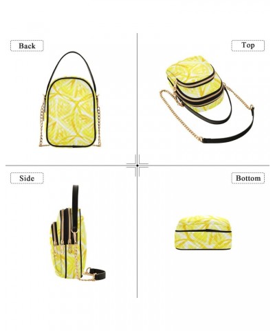 Lemon Yellow Crossbody Bag for Women Cell Phone Purse Wallet with Removable Chain Shoulder Handbag for Travel Phone Work Pass...