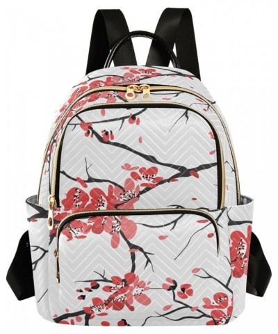 Backpack Purse for Women Japanese Cherry Blossom, Mini Fashion Backpack Vintage Asian Floral Lightweight Casual Daypack Shoul...