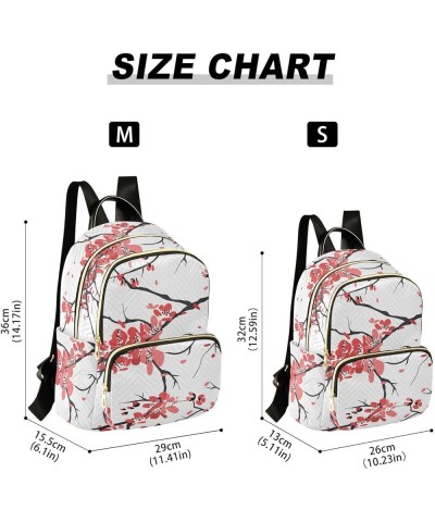 Backpack Purse for Women Japanese Cherry Blossom, Mini Fashion Backpack Vintage Asian Floral Lightweight Casual Daypack Shoul...