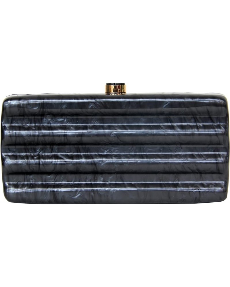 Women Acrylic Clutch Purse Marbled Evening Shoulder Bag for Wedding Cocktail Party Prom 0-black $10.80 Evening Bags