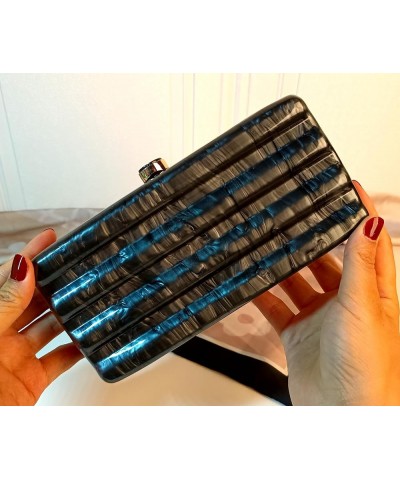 Women Acrylic Clutch Purse Marbled Evening Shoulder Bag for Wedding Cocktail Party Prom 0-black $10.80 Evening Bags