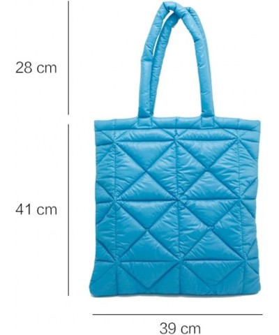 Quilted Tote Bag for Women Padding Down Cotton Shoulder Hobo Bag Lightweight Handbag Purse Top Handle Bag A-white $17.11 Totes