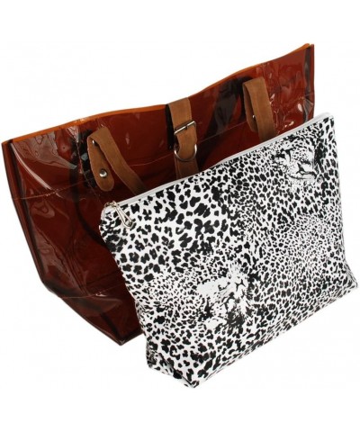 [Lucky Brown] Leopard Double Handle Leatherette Satchel Bag Handbag Purse Casual Styling $12.45 Satchels