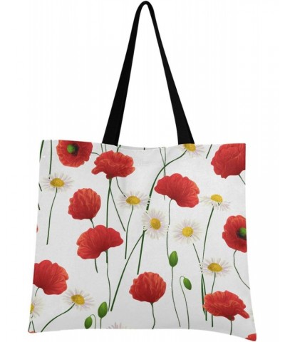 Handbags and Purse Summer Daisy Poppy for Women Tote Bag Large Capacity Top Flowers Storage Handle Shopper Shoulder Bag $11.4...