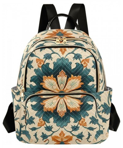 Blue-orange Flower Vines Fashion Travel Backpack for Women Multi Pockets Lightweight Purse for Women-M Multicolor Medium $14....