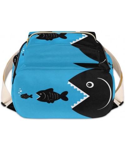 Fish Funny Art Backpack Purse for Women Cute Mini Back Pack Small Casual Daypacks Pu Leather Bookbag Anti Theft Travel Backpa...