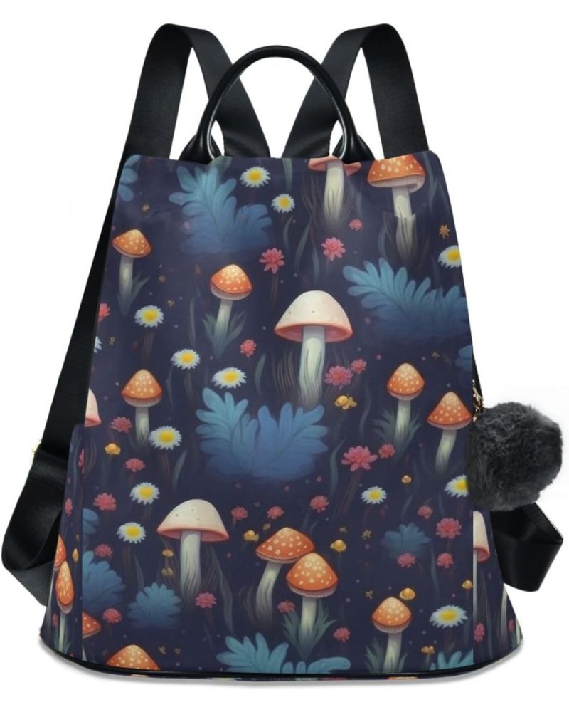 Women Backpack Anti Theft - Night Forest Mushroom, Fashion Casual Daypack Shoulder Bag Purse with Key Chain 15 inches $24.59 ...