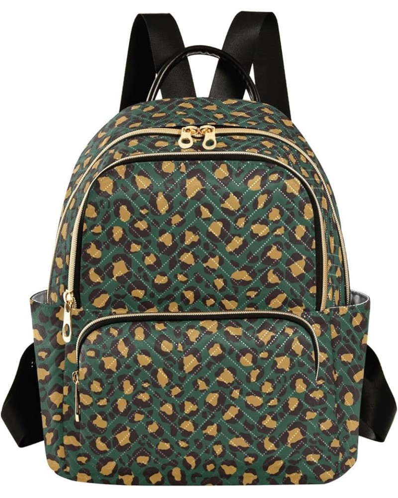 Mini Backpack Purse for Women Lightweight Girls Small Size Leopard Spots Green School Teens College Traveling Small $17.48 Ba...