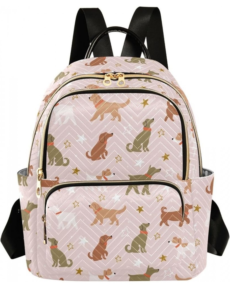 Mini Backpack for Women, Cute Dogs Stars Travel Backpack Purse for Ladies, Small Bookbag Daypack Shoulder Bag S Multi639 Medi...