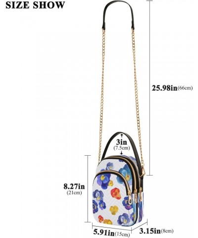 Abstract Watercolor Flowers Chain Crossbody Bag, Small Women's Shoulder Handbag, Fashionable and Versatile, Suitable for Dail...