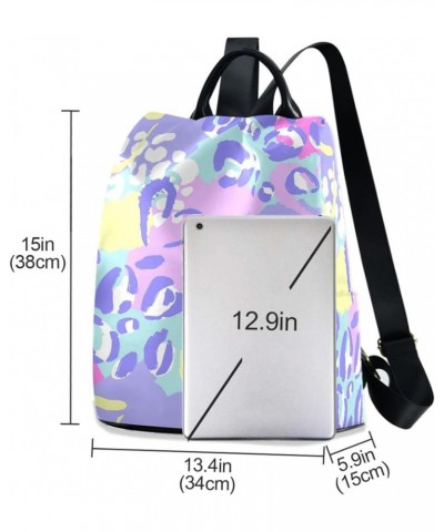 Women Backpack Purse Colorful Leopard Backpack for Women Anti-theft Shoulder Bag Carry On Backpack Lightweight Rucksack Fashi...