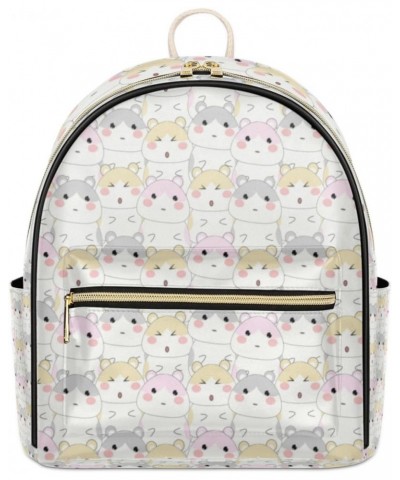 Hamster Cute Women Backpack Purse Casual Mini Back Pack Backpacks Cute Mini Backpacks Daypacks Pu Leather Bookbag Anti Theft ...