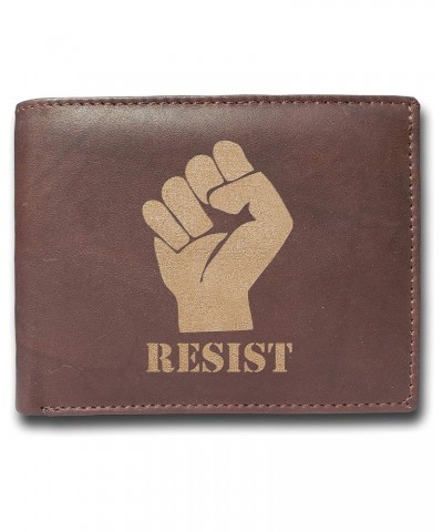 Black Lives Matter Resist Cowhide Leather Wallet Laser Engraved Slimfold Men Large Capacity Luxury Wallet Purse Minimalist Sl...