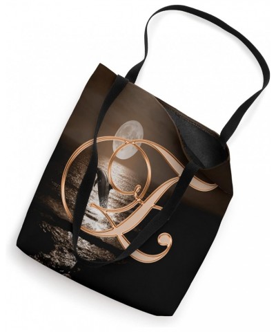 E Dolphin Orange Animal Ocean Moon Sea Initial Letter Name Tote Bag $9.18 Totes