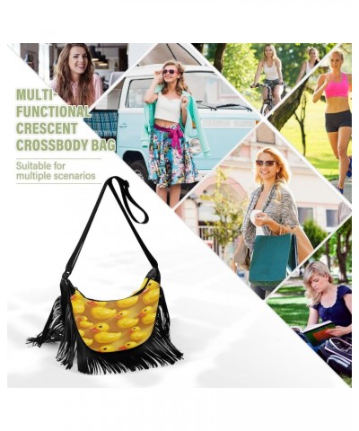 Yellow Duck with Big Mouth Tassel Crossbody Bag with Adjustable Strap and Zipper Crossbody Handbag for Women $12.04 Crossbody...