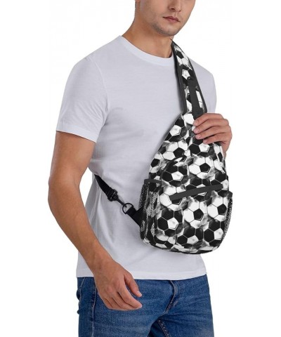 Sling Backpack For Men Shoulder Shopping Handbag Large Capacity Reusable Canvas Shoulder Bag Football $15.07 Crossbody Bags