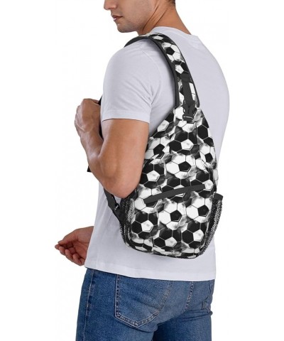 Sling Backpack For Men Shoulder Shopping Handbag Large Capacity Reusable Canvas Shoulder Bag Football $15.07 Crossbody Bags