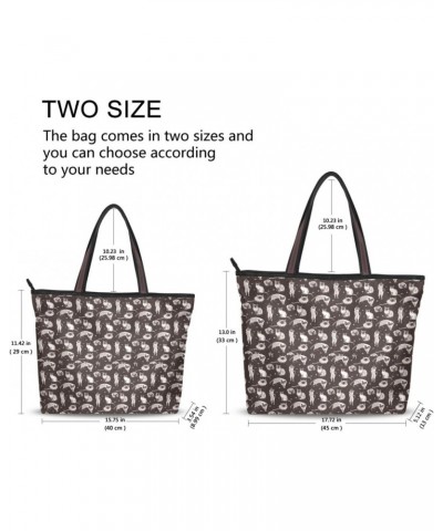 Womens Tote Bag, Cute Siamese Cat Brown Ladies Zip Shoulder Handbags $11.52 Shoulder Bags