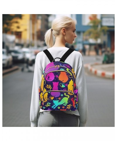 Small Backpack for Women Travel Bag Cute Cats Grunge Daypack Purse Fashion Shoulder Bag Rucksack Small A271 $12.22 Backpacks