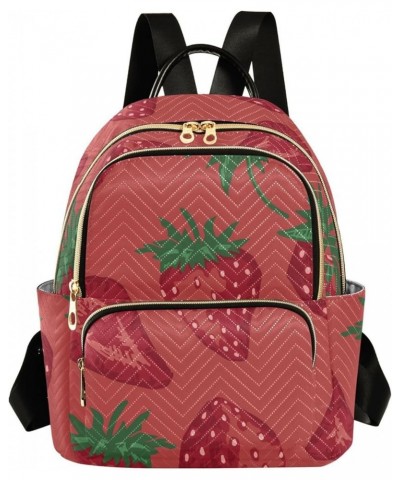 Sliced Strawberries Fashion Travel Backpack for Women Multi Pockets Lightweight Purse for Women-M Multicolor Medium $14.70 Ba...