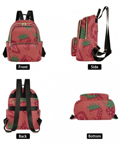 Sliced Strawberries Fashion Travel Backpack for Women Multi Pockets Lightweight Purse for Women-M Multicolor Medium $14.70 Ba...