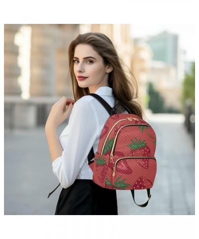 Sliced Strawberries Fashion Travel Backpack for Women Multi Pockets Lightweight Purse for Women-M Multicolor Medium $14.70 Ba...