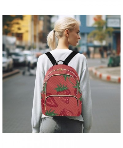 Sliced Strawberries Fashion Travel Backpack for Women Multi Pockets Lightweight Purse for Women-M Multicolor Medium $14.70 Ba...