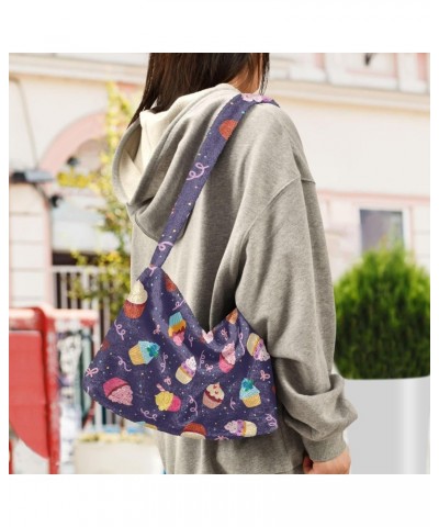 Cupcakes Shoulder Tote Bags for Women Furry Crossbody bag Hobo Handbag Purses for College Work Travel $12.59 Totes