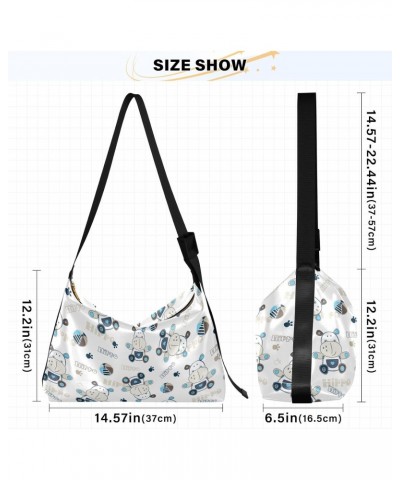 Cartoon Hippo Balls Soft PU Leather Shoulder Bag for Women Stylish Ladies Crossbody Purse with Zipper Closure Tote Handbag fo...