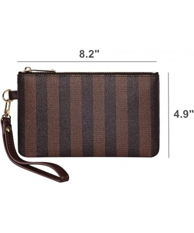 Luxury Wristlet Clutch Bag | Small Zip Pouch Bag w. Card Slots | Classic Phone Purse Wallet for Men Women - Coated Canvas Bro...