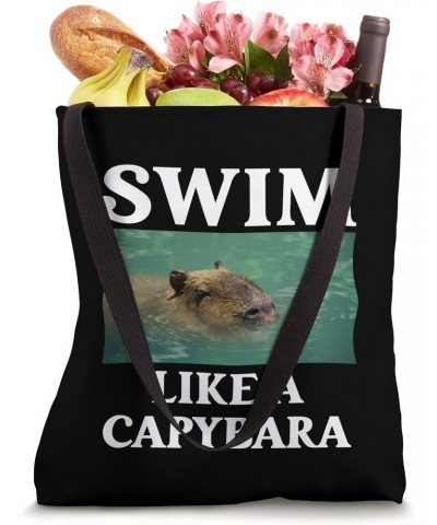 Funny Swimming Swim Capybara Design Tote Bag $14.04 Totes