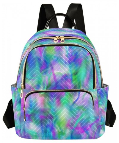 Backpack Purse for Women Abstract Liquid Tie Dye Marble Geometric Turquoise Casual Shoulder Bag Small Backpack M Medium $12.7...