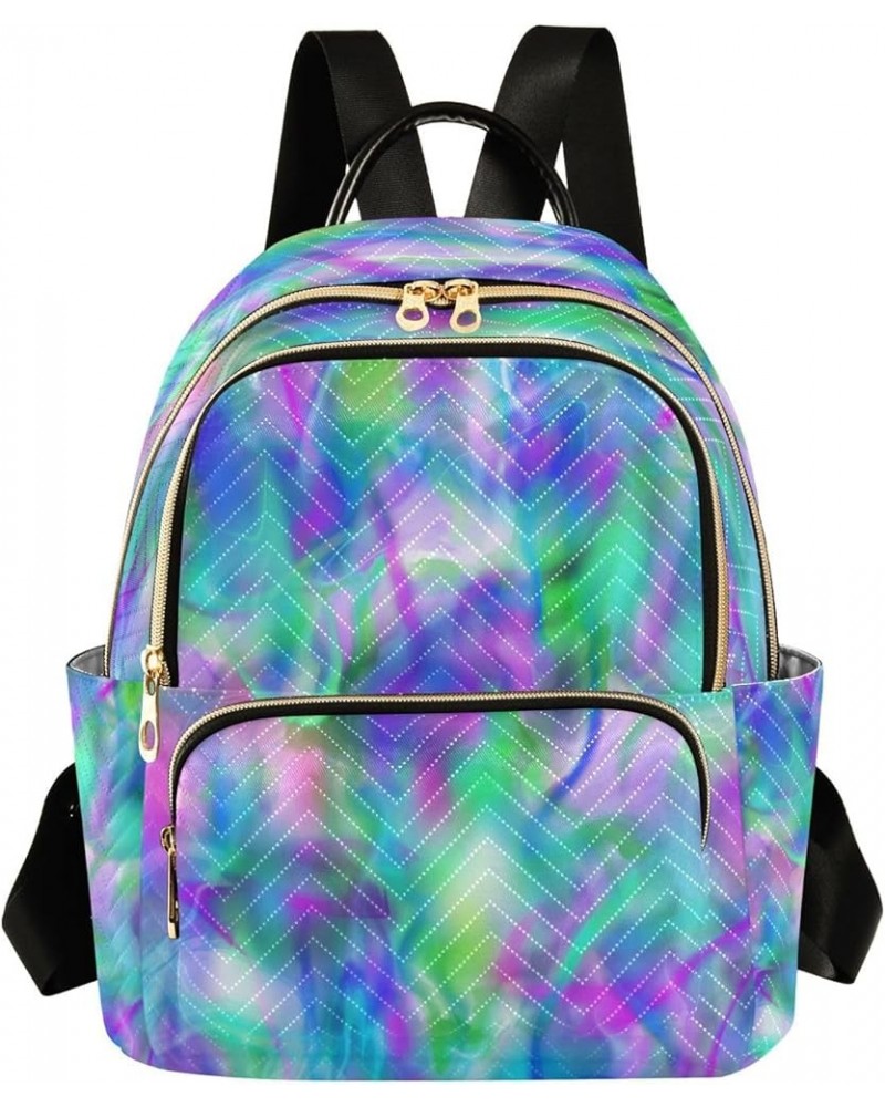 Backpack Purse for Women Abstract Liquid Tie Dye Marble Geometric Turquoise Casual Shoulder Bag Small Backpack M Medium $12.7...