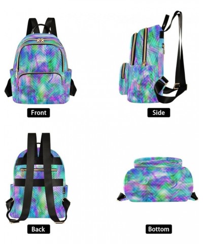 Backpack Purse for Women Abstract Liquid Tie Dye Marble Geometric Turquoise Casual Shoulder Bag Small Backpack M Medium $12.7...