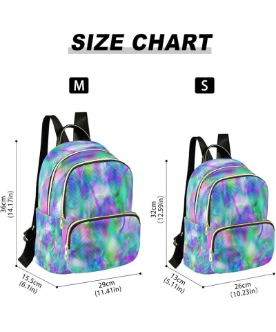 Backpack Purse for Women Abstract Liquid Tie Dye Marble Geometric Turquoise Casual Shoulder Bag Small Backpack M Medium $12.7...