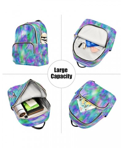 Backpack Purse for Women Abstract Liquid Tie Dye Marble Geometric Turquoise Casual Shoulder Bag Small Backpack M Medium $12.7...