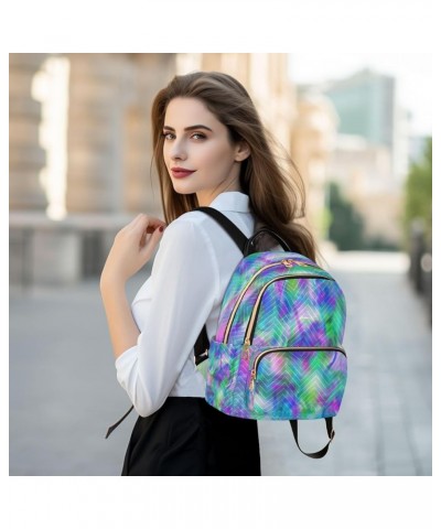 Backpack Purse for Women Abstract Liquid Tie Dye Marble Geometric Turquoise Casual Shoulder Bag Small Backpack M Medium $12.7...