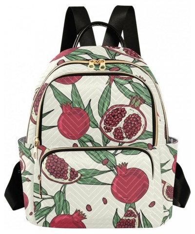 Women Backpack Pomegranate Cartoon Leaf Anti-Theft Travel Backpack with Luggage Belt Lightweight Handbag Lady Purse Roomy Dou...