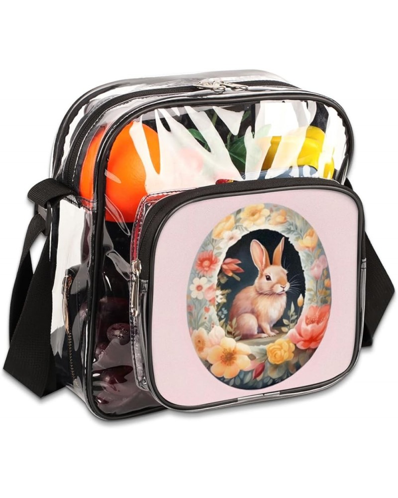 Swing Bear Stadium-Approved Clear Crossbody Bag with Colorful Print Design The Easter Bunny $9.84 Crossbody Bags