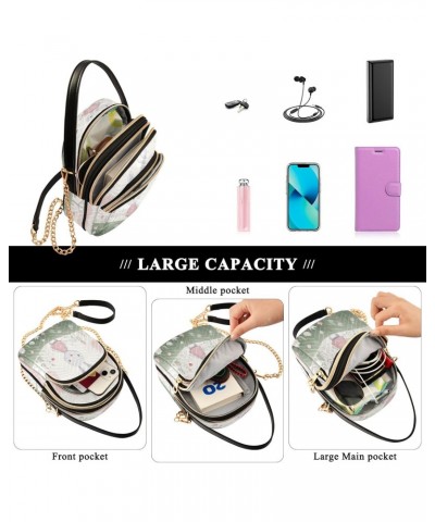 Pink Cute Rabbit Crossbody Handbags for Women Casual Leather Shoulder Phone Purse $12.22 Crossbody Bags