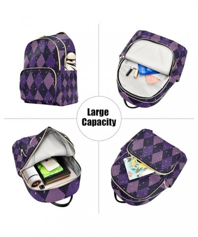 Mardi Gras Women Backpack Purple Zigzag Anti-Theft Travel Backpack with Luggage Belt Durable Handbag Lady Purse Roomy Double ...