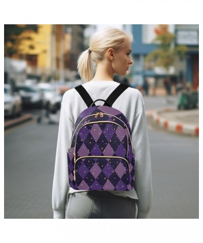 Mardi Gras Women Backpack Purple Zigzag Anti-Theft Travel Backpack with Luggage Belt Durable Handbag Lady Purse Roomy Double ...